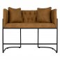 Preview: SOFA 2-SITZER IN SENFGELB T.NUBUK & METALL SCHWARZ 64x120x97 cm