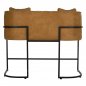 Preview: SOFA 2-SITZER IN SENFGELB T.NUBUK & METALL SCHWARZ 64x120x97 cm