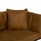 Preview: SOFA 2-SITZER IN SENFGELB T.NUBUK & METALL SCHWARZ 64x120x97 cm