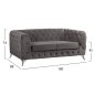 Preview: 2-Sitzer Sofa ALBERT mit Samt | In Grau