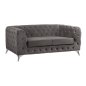 Preview: 2-Sitzer Sofa ALBERT mit Samt | In Grau