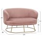 Preview: Two-seater ARIEN sofa in rosé color with a gold metal base