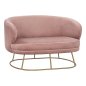 Preview: Two-seater ARIEN sofa in rosé color with a gold metal base