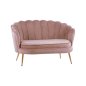 Preview: COQUILLE two-seater sofa in rosé velvet