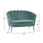 Preview: COQUILLE two-seater sofa in mint velvet