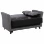 Preview: SCHLAFCOUCH 2 SITZ RHONA GRAU-SCHWARZ MIT STAURAUM 150x88x80