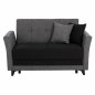 Preview: SCHLAFCOUCH 2 SITZ RHONA GRAU-SCHWARZ MIT STAURAUM 150x88x80