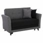 Preview: SCHLAFCOUCH 2 SITZ RHONA GRAU-SCHWARZ MIT STAURAUM 150x88x80