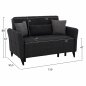 Preview: SOFA 2 SEAT GALILEO GRAY WITH BLACK LEGS 150x95.5x88 cm