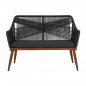 Preview: Sofa 2-Sitzer Aluminium Bambus-Optik mit Seil Grau 122x60x89 cm - Nächtes Erscheinungsdatum: 10/06/2023