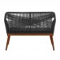 Preview: Sofa 2-Sitzer Aluminium Bambus-Optik mit Seil Grau 122x60x89 cm - Nächtes Erscheinungsdatum: 10/06/2023