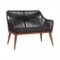 Preview: Sofa 2-Sitzer Aluminium Bambus-Optik mit Seil Grau 122x60x89 cm - Nächtes Erscheinungsdatum: 10/06/2023