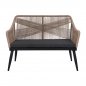 Preview: Sofa 2-Sitzer Aluminium Bambus-Optik mit Seil Beige 122x60x89 cm