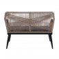 Preview: Sofa 2-Sitzer Aluminium Bambus-Optik mit Seil Beige 122x60x89 cm