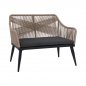 Preview: Sofa 2-Sitzer Aluminium Bambus-Optik mit Seil Beige 122x60x89 cm