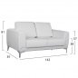 Preview: Sofa 2-Sitzer "Kenzie" mit weißem PU 142x81x81 cm