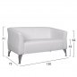 Preview: Sofa 2-Sitzer "Kiana" Weiß PU 130x75x71 cm