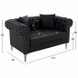 Preview: SOFA 2-SITZER CIELLE MIT SCHWARZ PU 152x85x80 cm