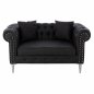 Preview: SOFA 2-SITZER CIELLE MIT SCHWARZ PU 152x85x80 cm