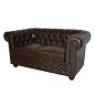 Preview: Chesterfield-sofa-zweisitzer-in-braun-kunstleder-woodwell.de