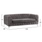 Preview: 3-Sitzer Sofa ALBERT mit Samt | In Grau