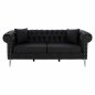 Preview: SOFA 3 SITZ CIELLE MIT SCHWARZEM PU 213x90x82 cm