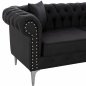 Preview: SOFA 3 SITZ CIELLE MIT SCHWARZEM PU 213x90x82 cm