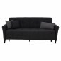 Preview: SOFA 3 SITZ "GALILEO" GRAU MIT SCHWARZEN BEINEN 222x90x89 cm