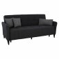 Preview: SOFA 3 SITZ "GALILEO" GRAU MIT SCHWARZEN BEINEN 222x90x89 cm