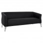 Preview: Sofa 3 seater Kiana Black PU 180x75x71 cm