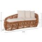 Preview: SOFA-LOUNGER LANTRY NATURRATTAN – WEIßE KISSEN 215x60x78 cm