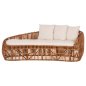 Preview: SOFA-LOUNGER LANTRY NATURRATTAN – WEIßE KISSEN 215x60x78 cm