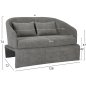Preview: SOFA 2-SITZER GRAUER STOFF-METALLGESTELL 128x72x74Hcm
