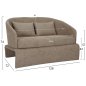 Preview: SOFA 2-SITZER BEIGER STOFF-METALLGESTELL 128x72x74Hcm
