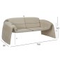 Preview: SOFA 2-SITZER TREK METALLGESTELL UND BEIGEM STOFF 160x80x63Hcm