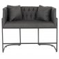 Preview: SOFA 2-SITZER IN GRAU T.NUBUK & METALL SCHWARZ 64x120x97 cm