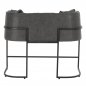 Preview: SOFA 2-SITZER IN GRAU T.NUBUK & METALL SCHWARZ 64x120x97 cm