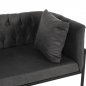 Preview: SOFA 2-SITZER IN GRAU T.NUBUK & METALL SCHWARZ 64x120x97 cm