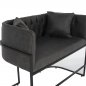 Preview: SOFA 2-SITZER IN GRAU T.NUBUK & METALL SCHWARZ 64x120x97 cm