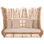 Preview: SOFA OUTDOORS ZEPHYR RATTANSTÜCKE IN NATUR – KISSENSET IN BEIGE 200x120x142Hcm