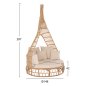 Preview: RUNDE OUTDOOR-SOFAS MARJOM AUS NATURRATTAN-SCHWARZEM STOFF Φ148x287