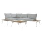 Preview: Corner sofa with large fabric cushions in gray