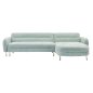 Preview: WENDBARES ECKSOFA FLYER, MINZ FARBE STOFF, HOHE BEINE AUS METALL, 285 x 86 – 172 x 74 Hcm