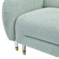 Preview: WENDBARES ECKSOFA FLYER, MINZ FARBE STOFF, HOHE BEINE AUS METALL, 285 x 86 – 172 x 74 Hcm