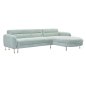 Preview: WENDBARES ECKSOFA FLYER, MINZ FARBE STOFF, HOHE BEINE AUS METALL, 285 x 86 – 172 x 74 Hcm