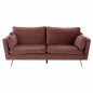 Preview: KAREN SOFA 3 SITZ ROSE SAMT & METALL FÜßE IN GOLD 213x82x95cm WW3136.32