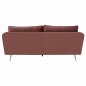 Preview: KAREN SOFA 3 SITZ ROSE SAMT & METALL FÜßE IN GOLD 213x82x95cm WW3136.32