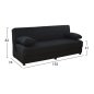 Preview: 3-Sitzer Schlaf-Sofa EGE mit Stauraum | In Schwarz