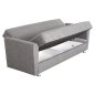 Preview: SCHLAFSOFA 3-SITZER ANDRE ANTHRAZIT-STOFF-STAUBRAUM 214x82x84Hcm