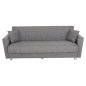 Preview: SCHLAFSOFA 3-SITZER ANDRE ANTHRAZIT-STOFF-STAUBRAUM 214x82x84Hcm
